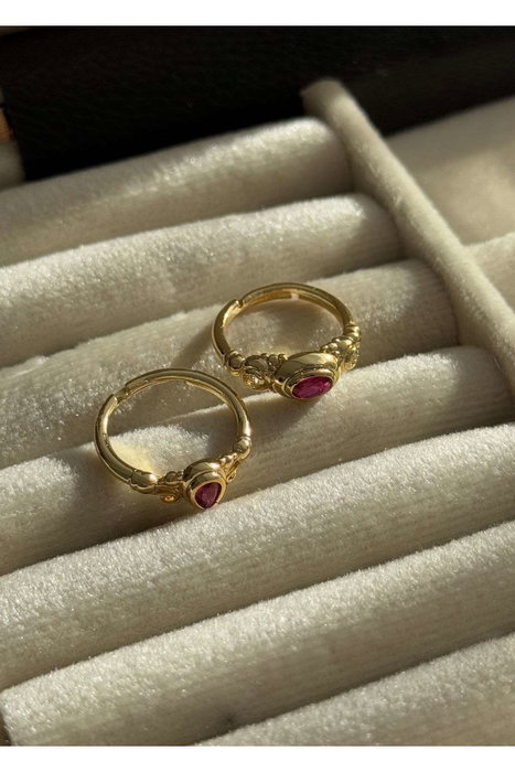 Heliophilia Silver Anillo de Latón Rojo con Revestimiento de Laca